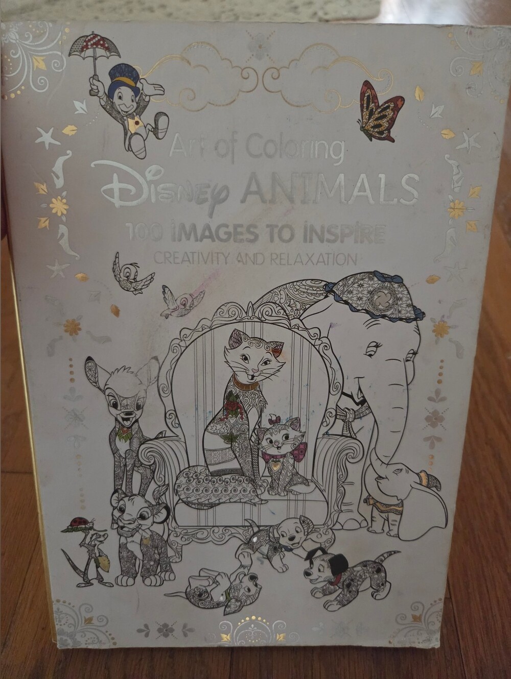 Disney Animals Coloring Book -100 Images Gold Accents. Only Front & 1 Page Drawn